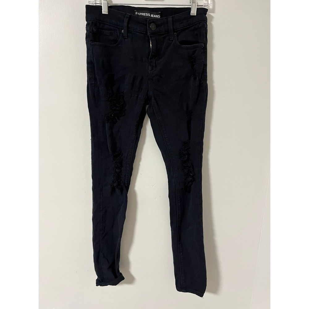 Express Jeans distressed women's size 2 Legging mid rise‎